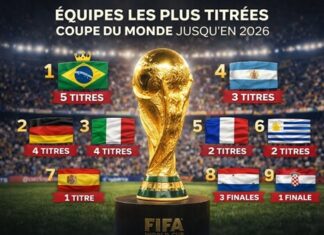 Le top 10 des équipes qui ont le plus gagné la Coupe du Monde (jusqu’en 2026) Les équipes les plus titrées en coupe du monde