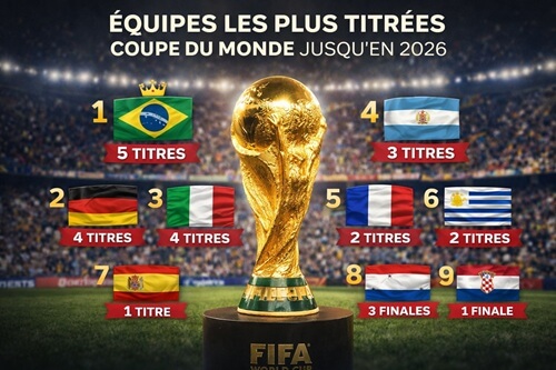 Les équipes les plus titrées en coupe du monde
